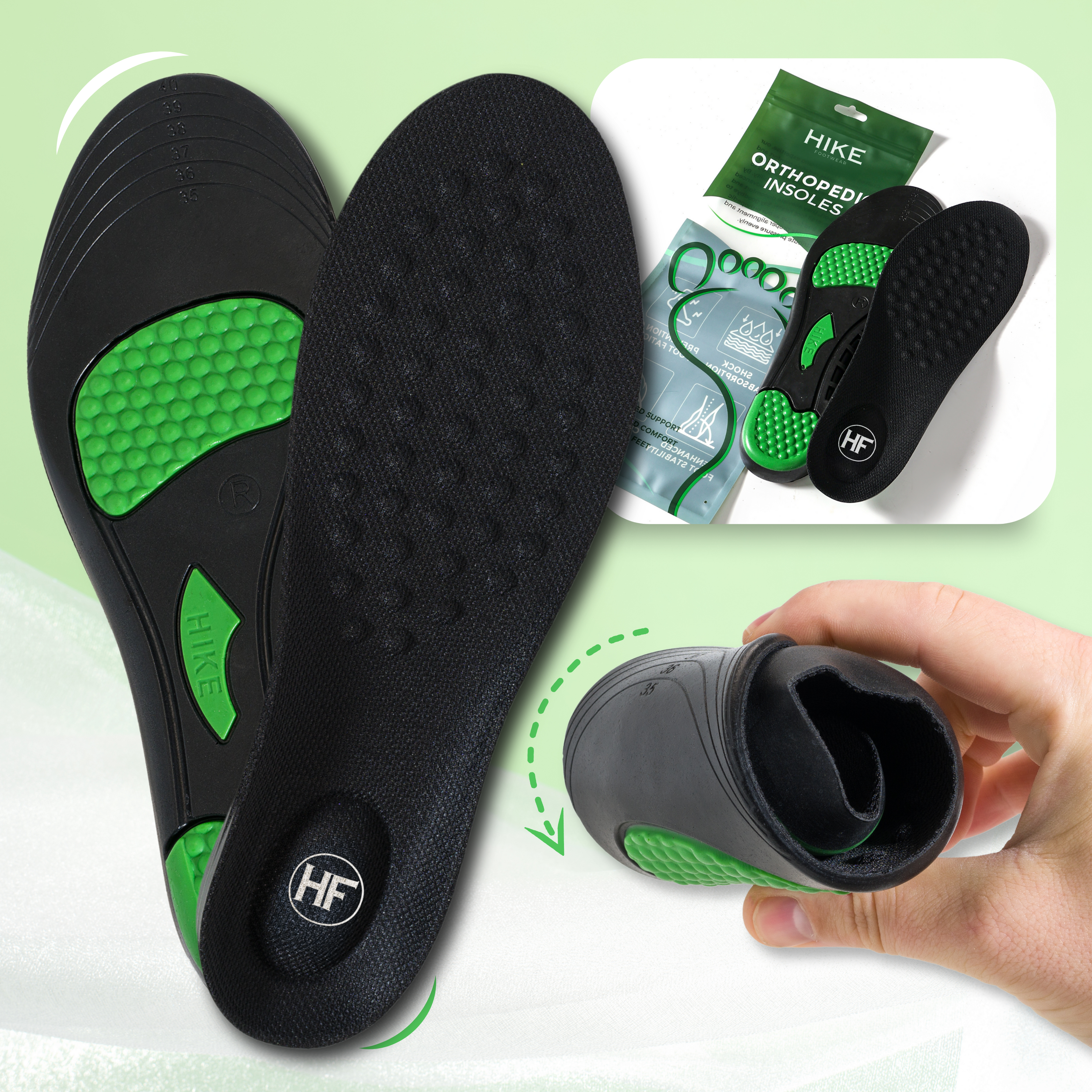HIKE® Orthopedische Zolen - Pijnverlichtende en schokabsorberende voetzolen