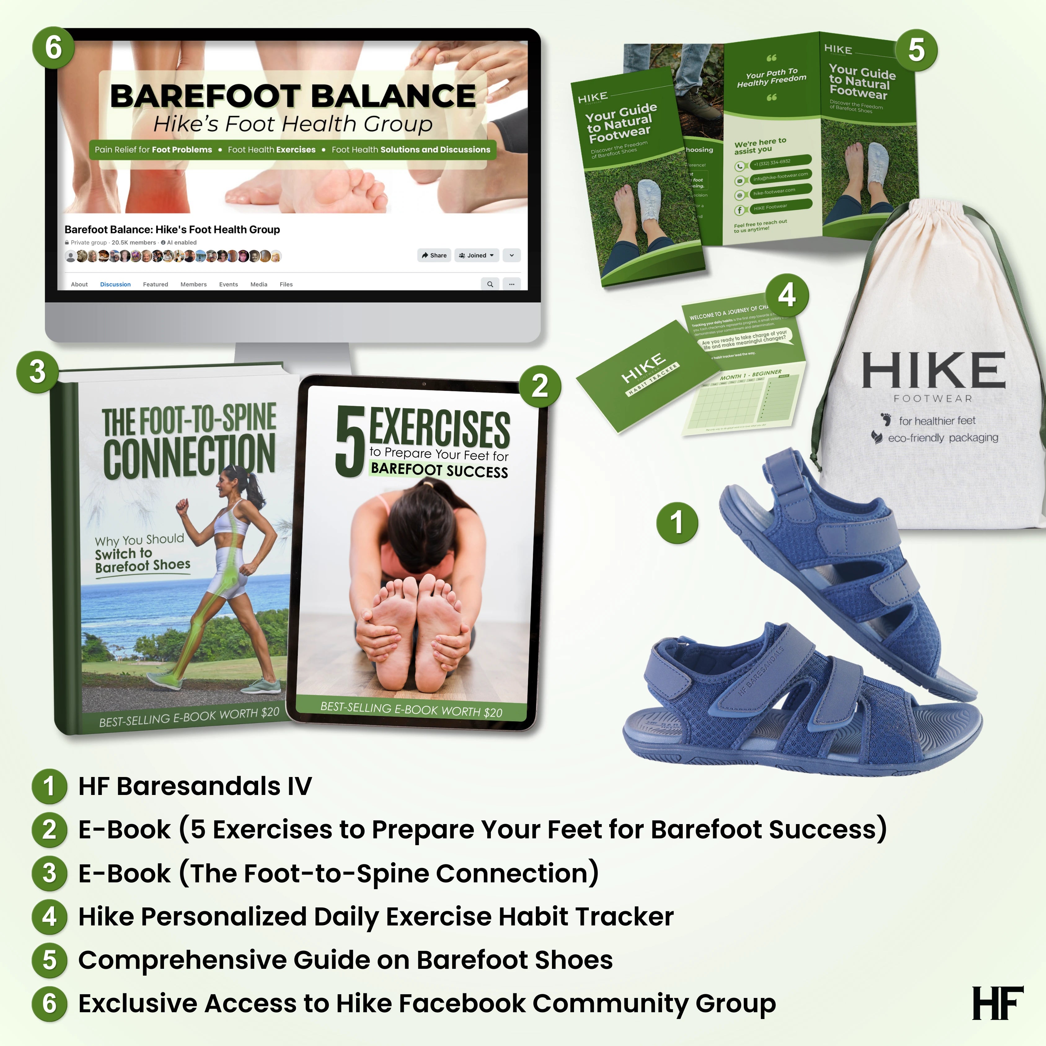 HF Baresandals IV - Ergonomisch Voetbed & Ultra-Lichtgewicht Barefoot Sandalen (Unisex) (Koop 1 paar, krijg 1 paar gratis)